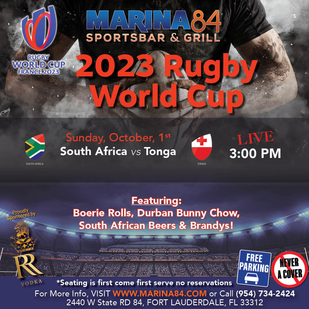 Rugby World Cup Watch Party SA vs Tonga MARINA 84