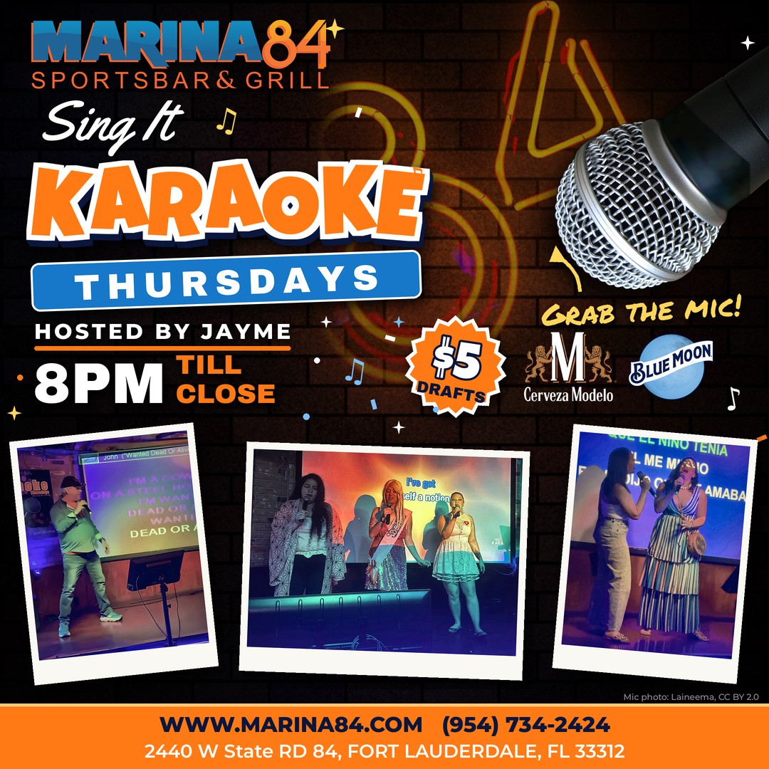 Sing It Karaoke Thursdays hosted by Jayme, 8 PM till close, $5 drafts