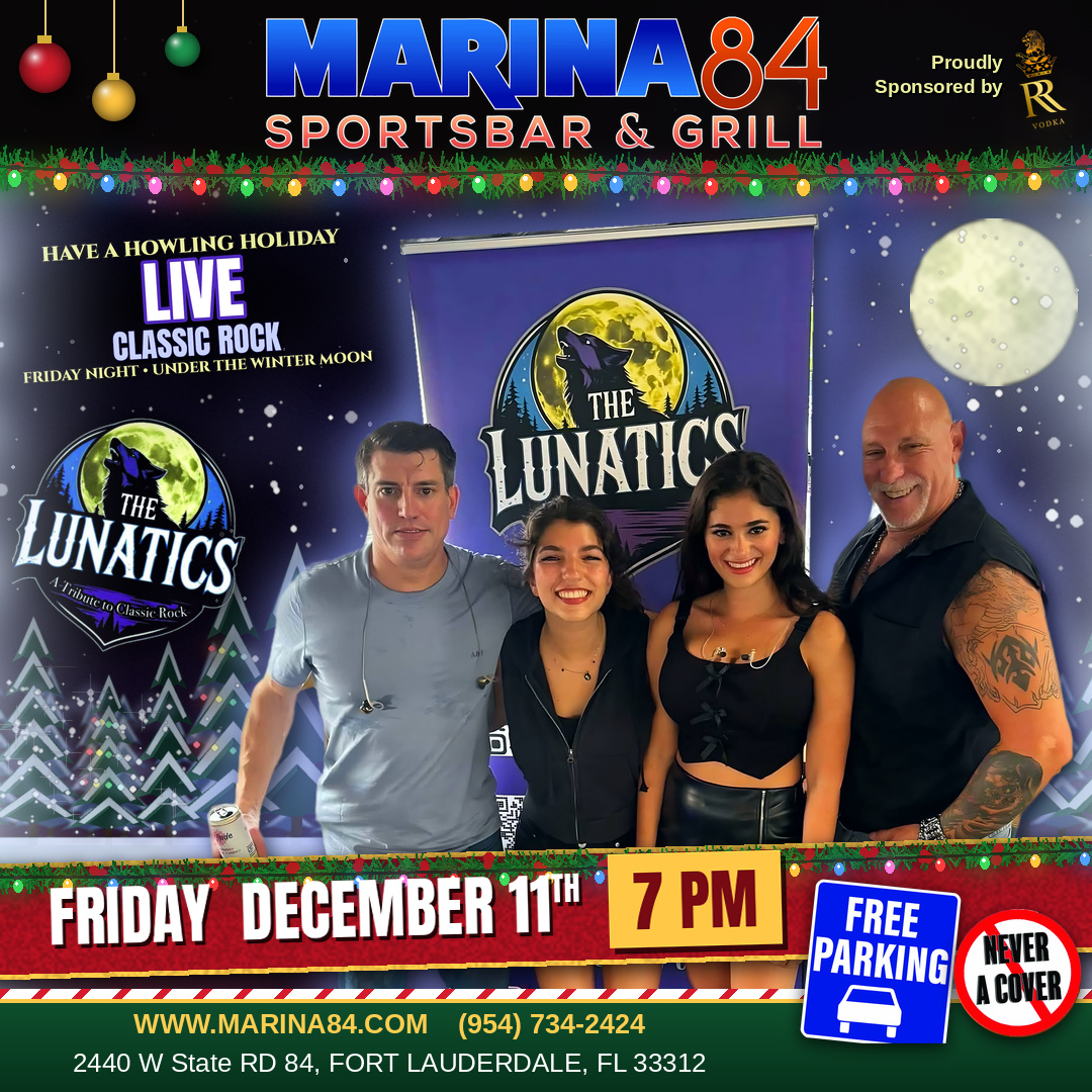 The Lunatics live music, Friday December 11, 7 PM