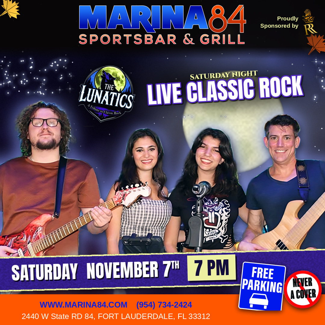 The Lunatics live music, Saturday November 7, 7 PM